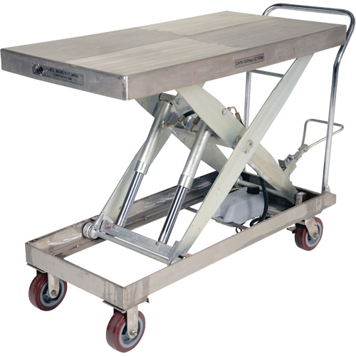 Manual Hydraulic Scissor Lift Table, 47" L x 24" W, Partial Stainless Steel, 2000 lbs. Capacity Pathway Supply LP