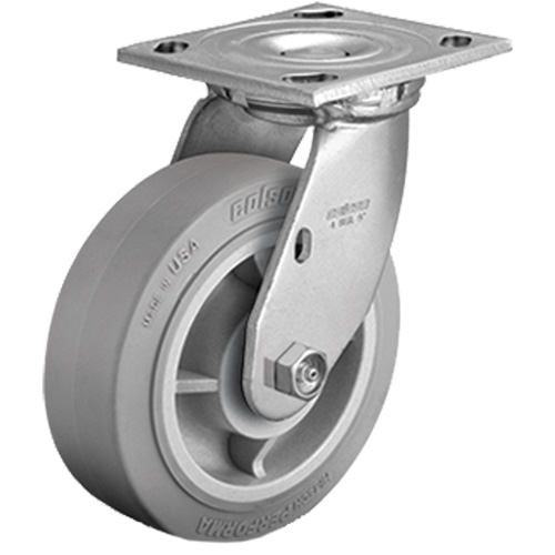 Plate Caster, Swivel, 4" (101.6 mm), Rubber, 225 lbs. (102 kg.) Pathway Supply LP