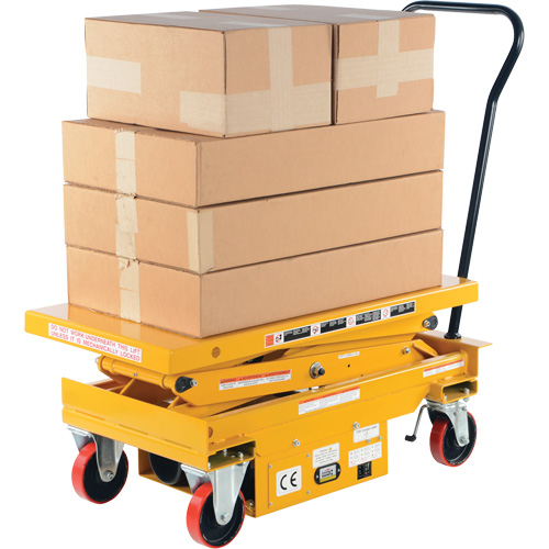 DC Powered Hydraulic Scissor Lift Elevating Cart, Steel, 39-3/4" L x 20-1/2" W, 1000 lbs. Capacity Pathway Supply LP