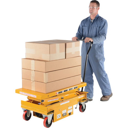 DC Powered Hydraulic Scissor Lift Elevating Cart, Steel, 39-3/4" L x 20-1/2" W, 1000 lbs. Capacity Pathway Supply LP