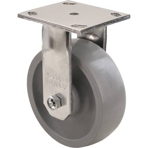 Max9 Caster, Rigid with Brake, 5" (127 mm), Envirothane Grey-WOW, 1000 lbs. (453.6 kg.) Pathway Supply LP