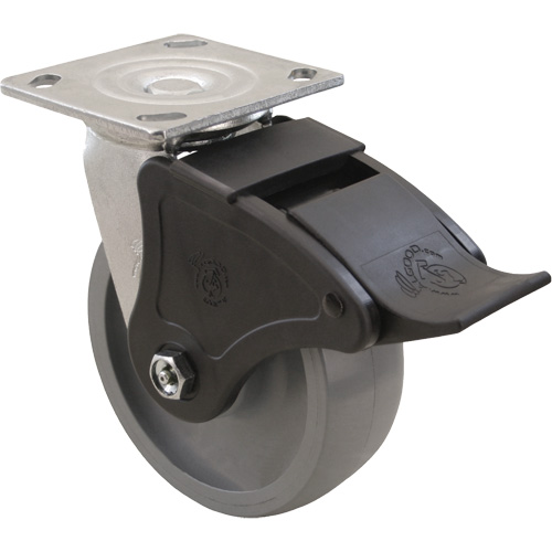 Max9 Caster, Swivel, 6" (152.4 mm), Envirothane Grey-WOW, 1100 lbs. (498.95 kg.) Pathway Supply LP