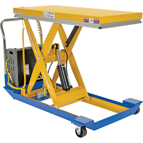 DC Powered & Manual Scissor Lift Table, Steel, 48" L x 24" W, 1000 lbs. Capacity Pathway Supply LP