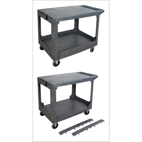 Chariot utilitaire pour l'entretien avec tablette plate, 2 tiers, 25-1/4" x 32-1/4" x 44", Capacit&eacute; 550 lb Pathway Supply LP