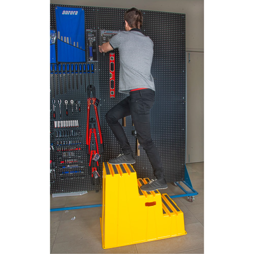 Industrial Step Stool, 3 Steps, 34-13/16" x 22-7/16" x 28-1/2" High Pathway Supply LP