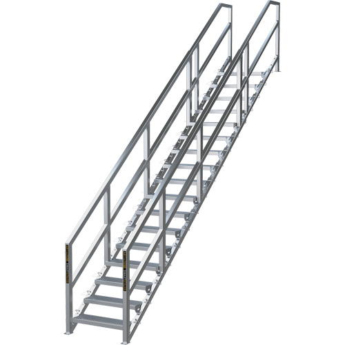 SmartStairs 17-21 Steps Modular Construction Stair System, 157-1/2" H Pathway Supply LP