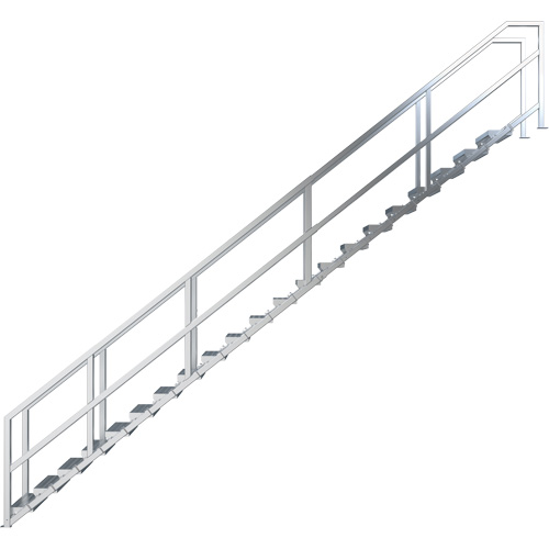 SmartStairs 17-21 Steps Modular Construction Stair System, 157-1/2" H Pathway Supply LP