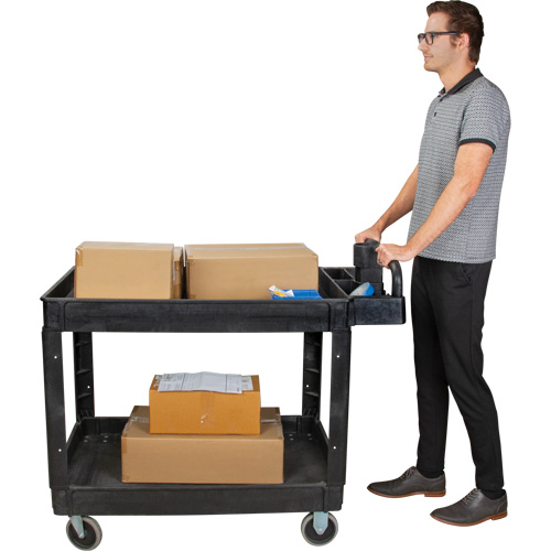 Utility Cart, 2 Tiers, 25-5/8" x 33-1/2" x 43-3/4", 550 lbs. Capacity Pathway Supply LP