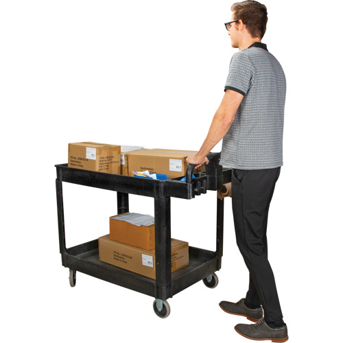 Utility Cart, 2 Tiers, 25-5/8" x 33-1/2" x 43-3/4", 550 lbs. Capacity Pathway Supply LP