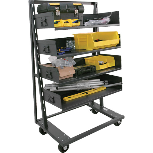Single-Sided Heavy Duty A-Frame Cart with 4 Large Trays, 38" x 25" x 63", 2500 lbs. Capacity Pathway Supply LP