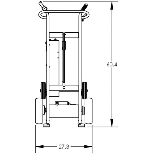 Powered Drum Hand Truck with Pneumatic Wheels Pathway Supply LP