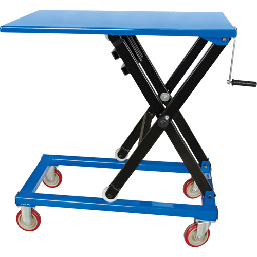 Table &eacute;l&eacute;vatrice manuelle &agrave; ciseaux, 37-3/8" lo x 23-5/8" la, Acier, Capacit&eacute; 660 lb Pathway Supply LP