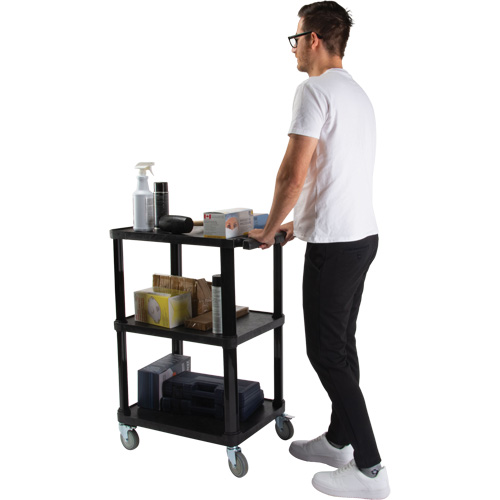 Chariot utilitaire avec tablette plate, 3 tiers, 18-1/8" x 37-3/8" x 27-3/4", Capacit&eacute; 330 lb Pathway Supply LP