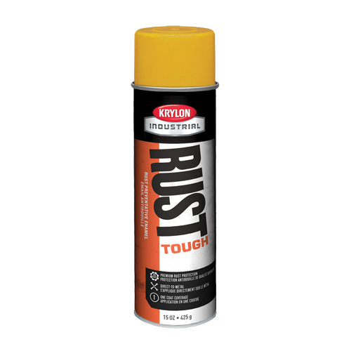 Rust Tough&reg; Acrylic Alkyd Enamels, Federal Safety Railing Yellow, Gloss, 15 oz., Aerosol Can Pathway Supply LP