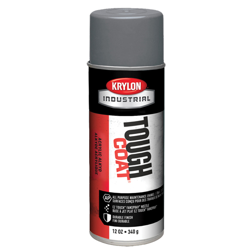 Tough Coat&reg; Acrylic Alkyd Enamel, Grey, Gloss, 12 oz., Aerosol Can Pathway Supply LP