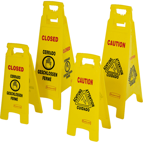 Wet Floor Safety Signs, Quadrilingual with Pictogram Pathway Supply LP