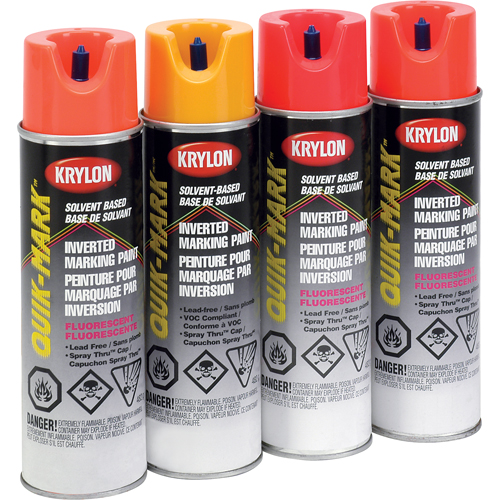 Peinture de marquage industrielle invers&eacute;e &agrave; base de solvant Quik-Mark, 17 oz, Canette a&eacute;rosol Pathway Supply LP