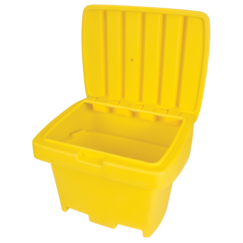 Heavy-Duty Outdoor Salt and Sand Storage Container, 30" x 24" x 24", 5.5 cu. Ft., Yellow Pathway Supply LP
