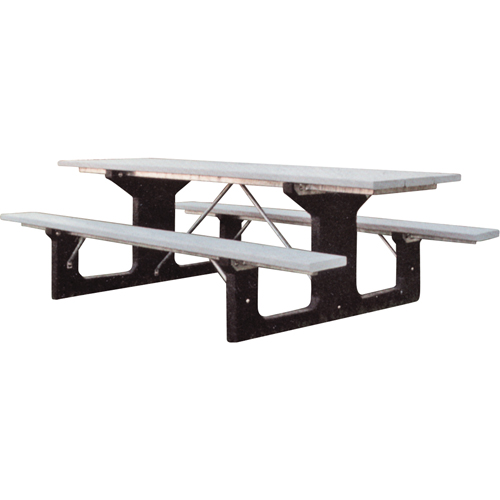 Recycled Plastic Picnic Tables, 6' L x 61-1/2" W, Grey Pathway Supply LP