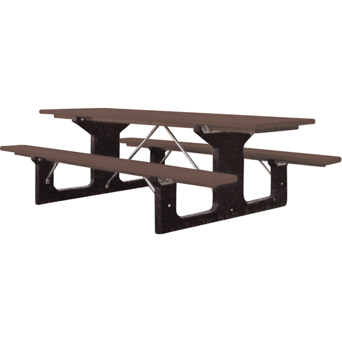 Recycled Plastic Picnic Tables, 6' L x 61-1/2" W, Brown Pathway Supply LP