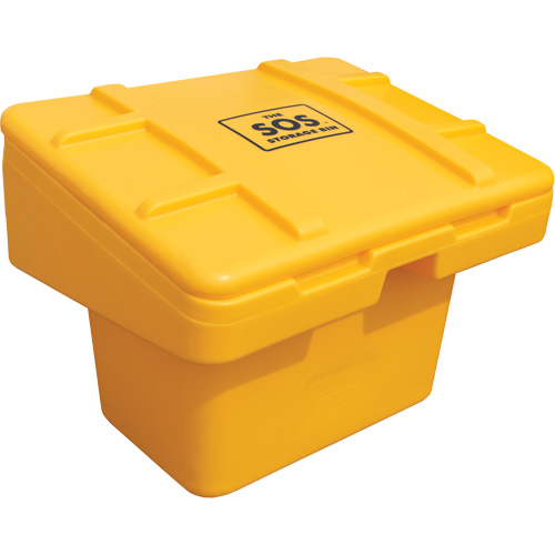 Salt Sand Container SOS, With Hasp, 30" x 24" x 24", 5.5 cu. Ft., Yellow Pathway Supply LP