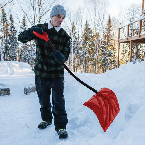 Yukon Snow Shovel, Polypropylene Blade, 18" Wide, Ergonomic D-Grip Handle Pathway Supply LP