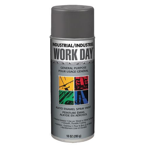 Peinture industrielle Work Day, Gris fonc&eacute;, Brillant, 10 oz, Canette a&eacute;rosol Pathway Supply LP