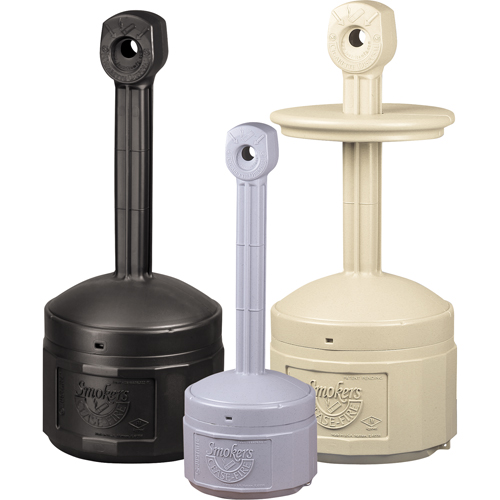 Cendriers Smoker's Cease-Fire, Sur pied, Plastique, Capacit&eacute; 1 gal. US, Hauteur 30" Pathway Supply LP