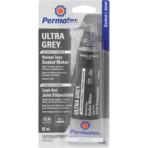 Ultra Grey&reg; Gasket Maker, Tube, 80 ml, -54°C - 260°C/-65°F - 500°F Pathway Supply LP
