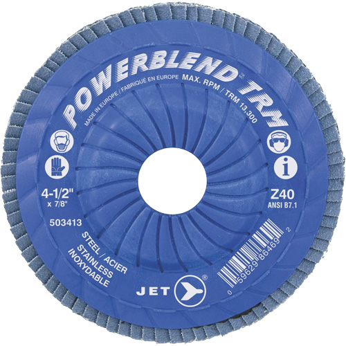 Disque &agrave; lamelles ajustables POWERBLEND TRM, 5" x 7/8", Type 29, Grain Z60, Alumine de zirconium Pathway Supply LP