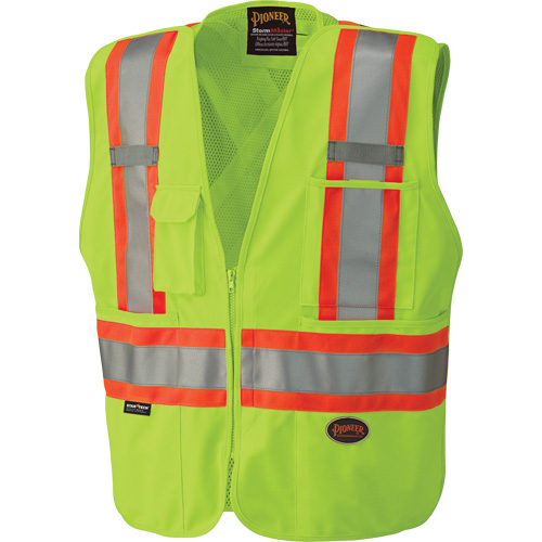 6936 5-Point Tear-Away Safety Vest, High Visibility Lime-Yellow, 2X-Large, Polyester Pathway Supply LP