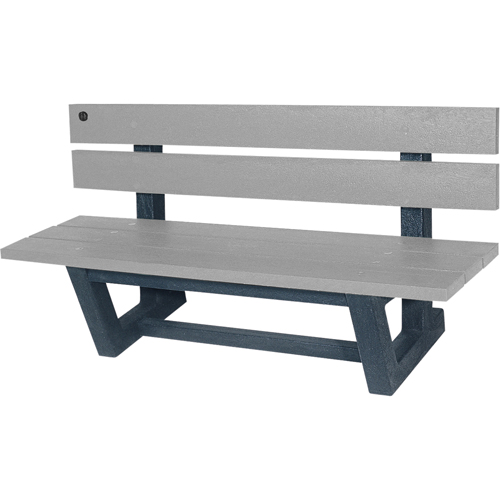Bancs de parc d'ext&eacute;rieur, Plastique recycl&eacute;, 60" lo x 17" la x 17" h, Gris Pathway Supply LP