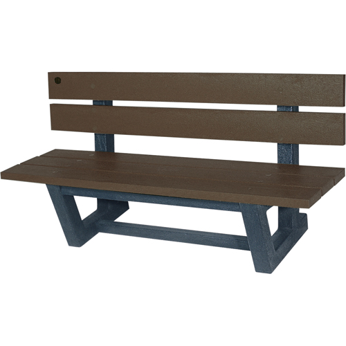 Outdoor Park Benches, Recycled Plastic, 60" L x 22-13/16" W x 29-13/16" H, Umber Pathway Supply LP