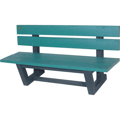 Outdoor Park Benches, Recycled Plastic, 60" L x 22-13/16" W x 29-13/16" H, Green Pathway Supply LP