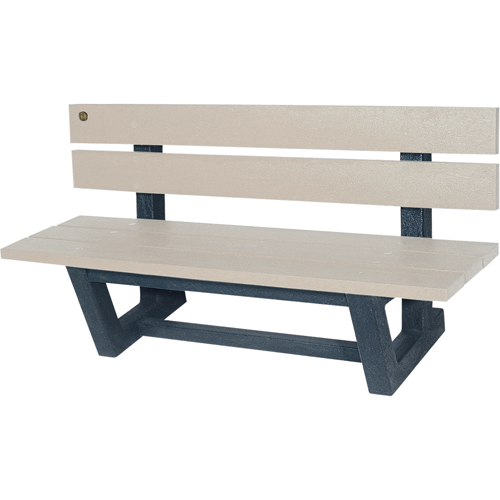 Outdoor Park Benches, Recycled Plastic, 60" L x 22-13/16" W x 29-13/16" H, Sand Pathway Supply LP