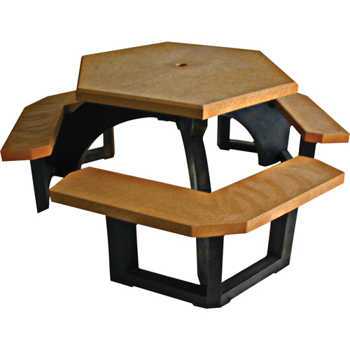 Recycled Plastic Hexagon Picnic Tables, 78" L x 78" W, Cedar Pathway Supply LP