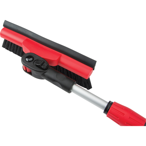 Balai &agrave; neige avec t&ecirc;te pivotante, T&eacute;lescopique, lame , 52" Longueur, Noir/Rouge Pathway Supply LP