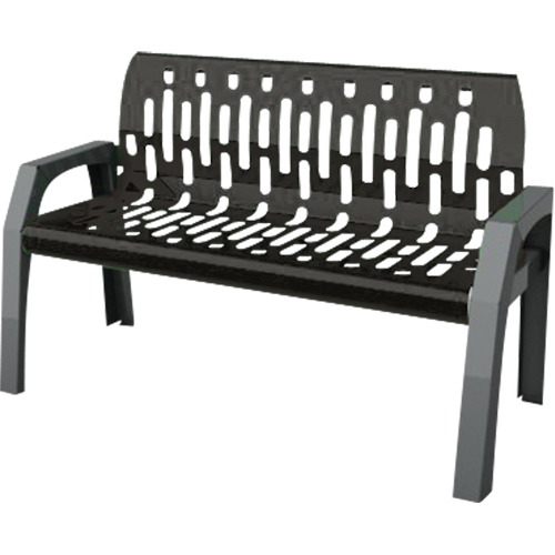 Stream Benches, Steel, 48" L x 25" W x 34" H, Black Pathway Supply LP