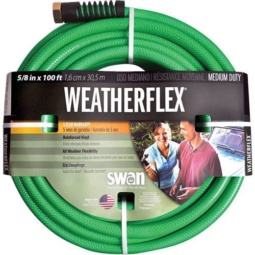 Weatherflex Medium Duty Garden Hoses, Vinyl, 5/8" dia. x 100' Pathway Supply LP