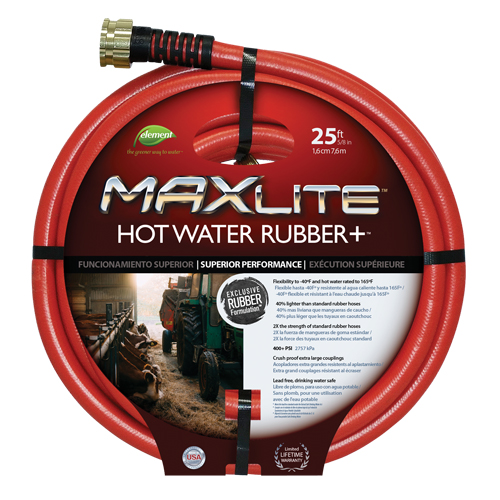 Hot Water Hose, Rubber, 5/8" dia. x 50' L Pathway Supply LP
