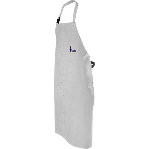 Leather Welding Apron, Bib, 52" L, Pearl Grey Pathway Supply LP