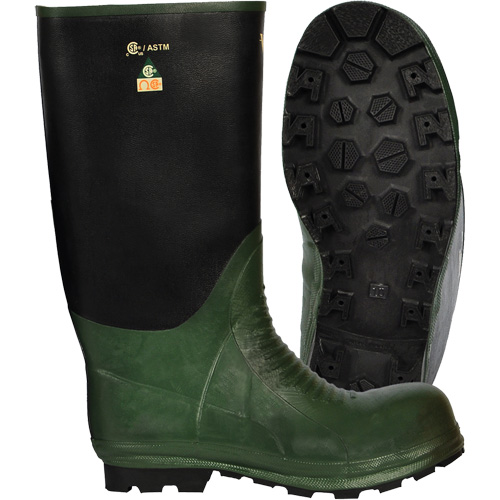 Journeyman&reg; Boots, Rubber, Steel Toe, Size 8, Puncture Resistant Sole Pathway Supply LP