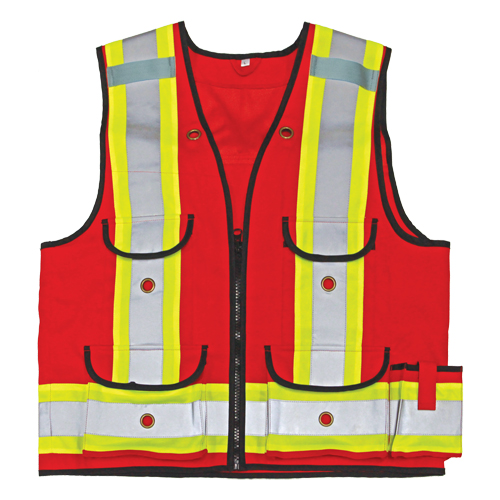 All-Trades 1000D&reg; Surveyor Safety Vest, Red, Large, Polyester Pathway Supply LP