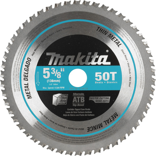 Carbide-Tipped Saw Blade, 5-3/8", 50 Teeth, Metal Use Pathway Supply LP