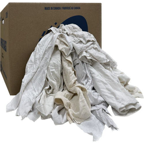 Boîte de chiffons d'essuyage, Ganzie, Blanc, 20 lb Pathway Supply LP