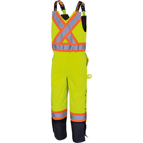 5041BB Pantalon &agrave; bretelles matelass&eacute; imperm&eacute;able, Polyester, Grand, Jaune lime haute visibilit&eacute; Pathway Supply LP