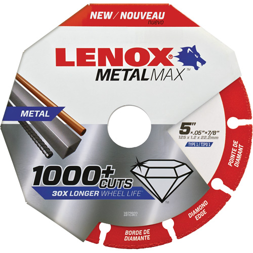 MetalMax Cut-Off Wheel, 5" x 0.05", 7/8" Arbor, Type 1, Diamond, 12200 RPM Pathway Supply LP