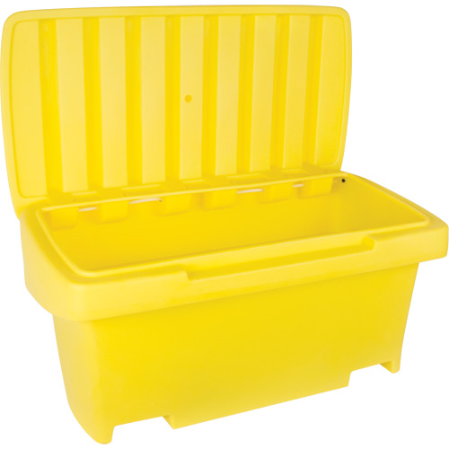 Heavy-Duty Outdoor Salt and Sand Storage Container, 24" x 48" x 24", 10 cu. Ft., Yellow Pathway Supply LP