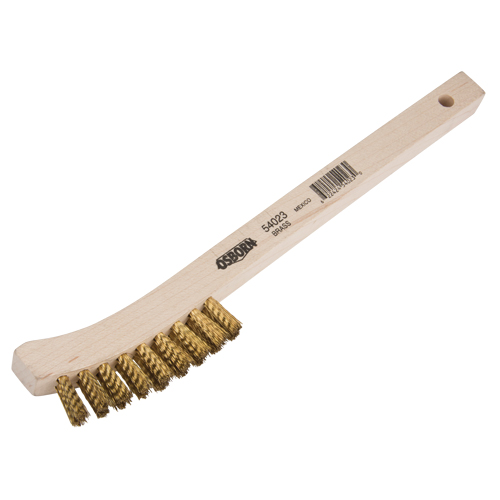 Small Cleaning Scratch Brushes, Brass, 2 x 9 Wire Rows, 8-5/8" Long Pathway Supply LP