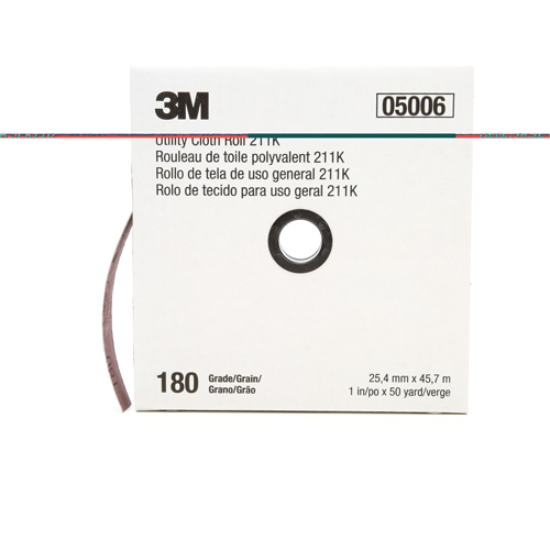 Utility Roll 211K, Aluminum Oxide, 1" W x 150' L, 180 Grit Pathway Supply LP